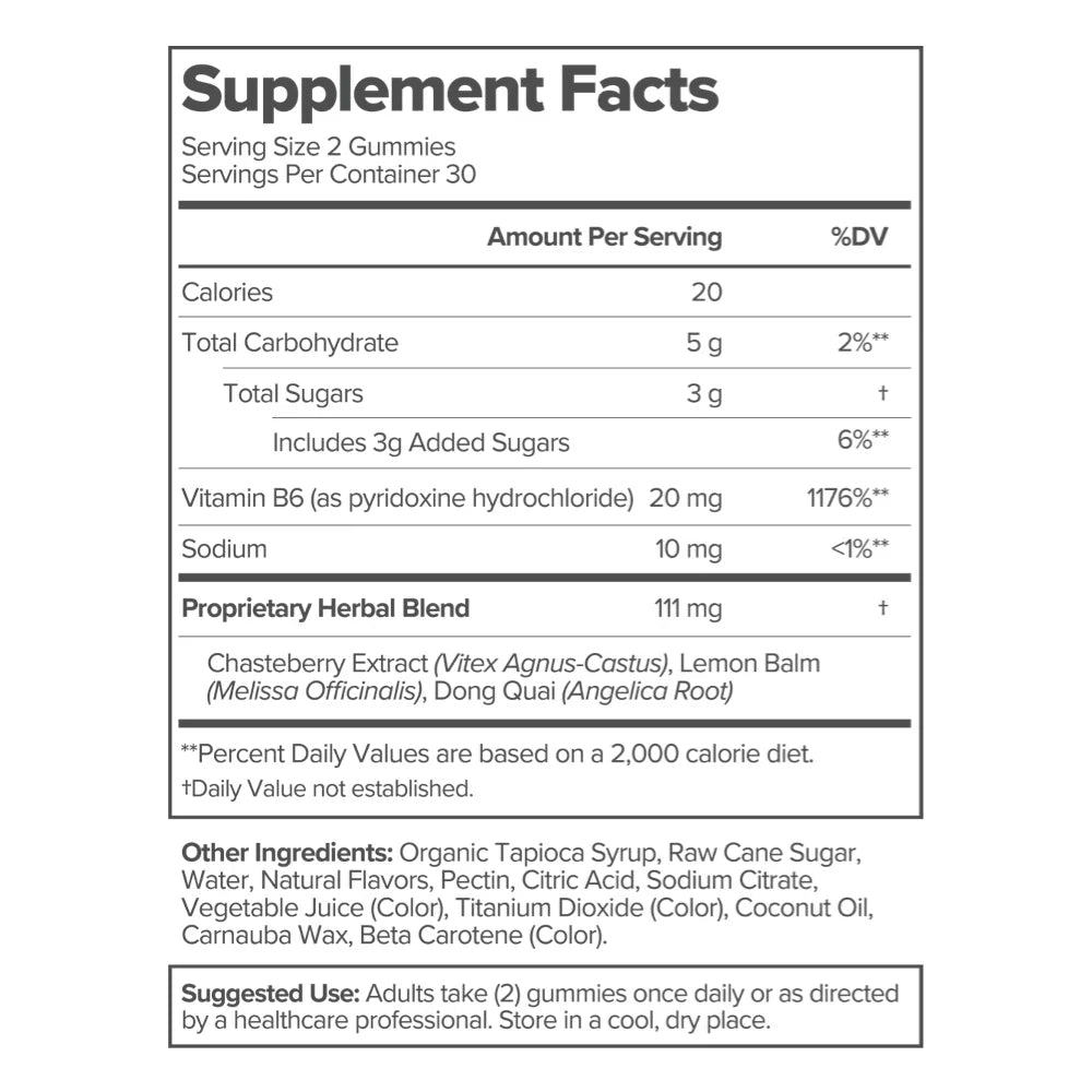 PMS Gummies for Cramps, Bloating & Mood Relief